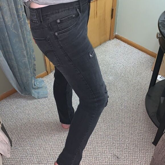 EUC DISTRESSED LEVIS 512 SLIM TAPERED FIT JEANS - Picture 5 of 13